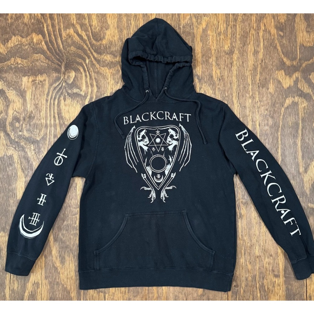 Blackcraft Cult Discontinued Hoodie Large Black Occult Symbol Sleeve Goth